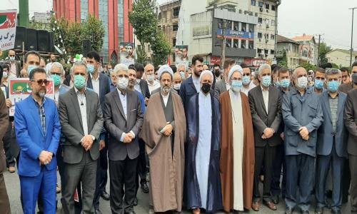 مدیرعامل و کارکنان شرکت گاز استان گیلان در راهپیمایی پرشور روز جهانی قدس شرکت کردند